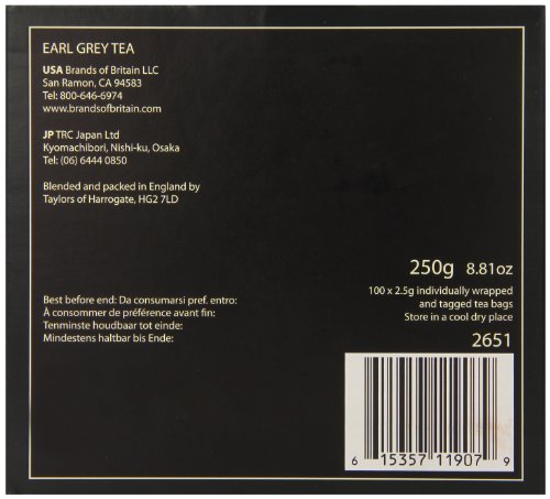 Taylors Of Harrogate Earl Grey, 100 Count (Pack Of 1) #TOP2