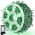 kemooie 500 LED Green Christmas Lights, 164FT 8 Lighting Mode with Memory Plug in Green Wire Waterproof Lights, for Outdoor Birthday Christmas Wedding Party Garden Balcony Decorations (Green)