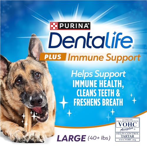 Dentalife Purina Plus Immune Support Chicken, Apple and Blueberry Flavor Large Dog Dental Chews, MP – 19 ct. Pouch Dentalife Purina Plus Immune Support Chicken, Apple and Blueberry Flavor Large Dog Dental Chews, MP – 19 ct. Pouch