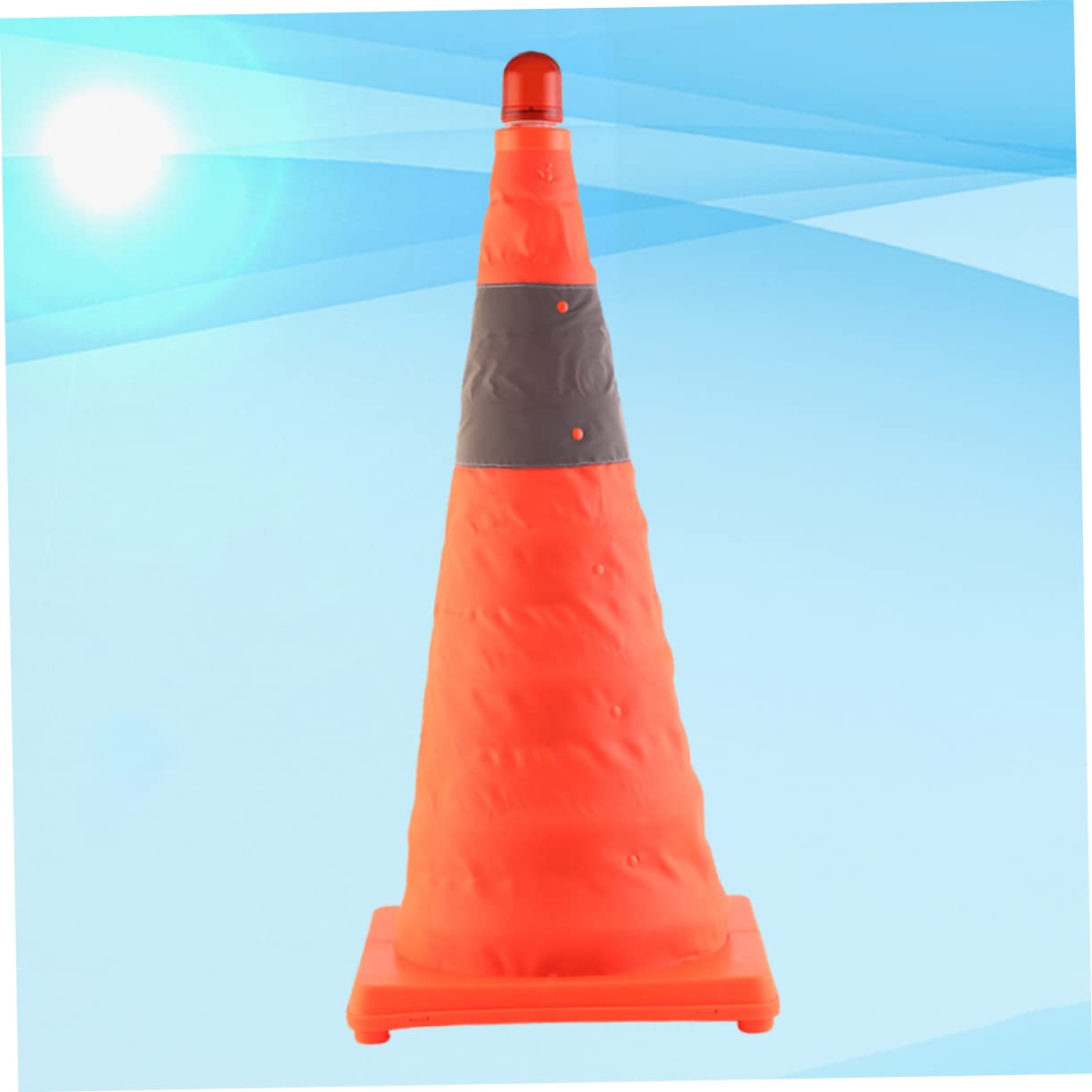 FUNOMOCYA 1pc Reflective Cone LED LED Ligh Foldable Road Cone Safety Cones Sign Road Cones Traffic Cone Tape Road Cones Road Cone with LED Lamp Highlight Roadblock Orange