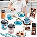 Model Coffee Maker Set for W/ Pot & Cup Pretend for Play Realistic Bakery Toy Accessory Cooking Toy for Toddle Kitchen Set Kitchen Bowl