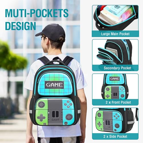 School Backpacks Set For Boys,Kids Backpack Set With Lunch Box Pencil Case Game Bookbag Middle College Student Schoolbag For Kid Boy Teen3