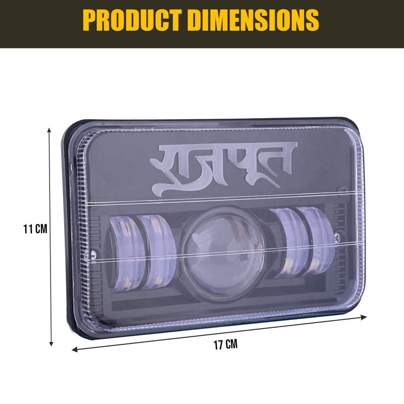 Image of AllExtreme 4 LED RAJPUT Headlight 50W 1 Projector Lamp Bright Headlamp DRL Light with Heat Dissipation Beam Compatible with Splendor Bike Motorcycle
