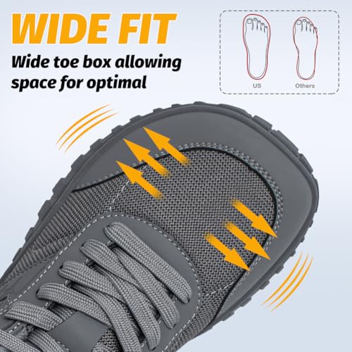 Image of HOBIBEAR Wide Barefoot Shoes for Womens Mens Minimalist Trail Running Hiking Sneakers Comfortable Lightweight