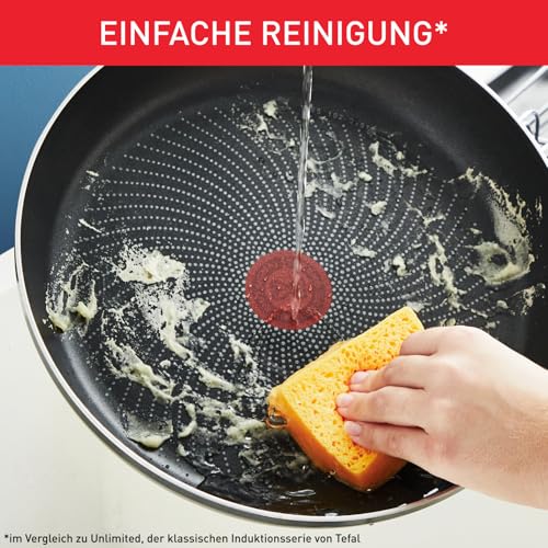 Foto von Tefal Ingenio Preference On 3-teiliges Pfannenset abnehmbarer Griff, 24/28 cm, stapelbar, platzsparend, Topfset Induktion mit Antihaftversiegelung, einfache Handhabung und Reinigung, L97493