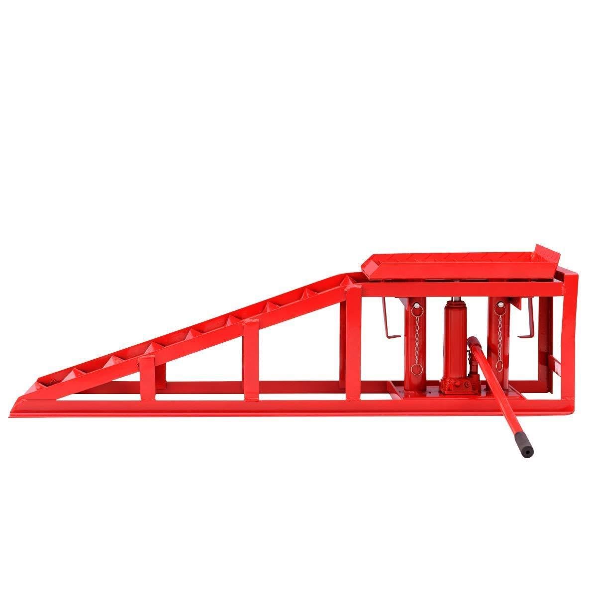 Rampas Hidráulicas Elevadoras para Coche 2 Toneladas Altura Ajustable 270-375mm Acero Alta Resistencia Juego 2 Uds