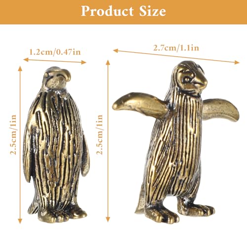 Estatuas Vintage de Pingüinos de Latón, Set 2 Piezas miniatura 2