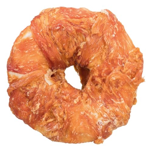 TRIXIE Hundeleckerli Denta Fun Chicken Chewing Ring Hundesnack - Snack zur Unterstützung der Zahnpflege, herzhaftes Leckerli mit Fleisch 110 g ø 10 cm - 31328