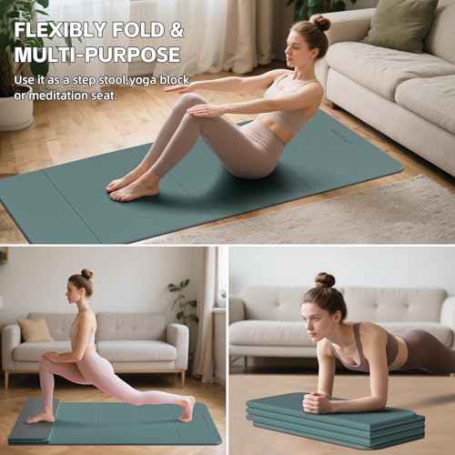 Image of 7-Fold Yoga Mat 70 inchx24 inch - 1 /2 Inch Thick Folding Exercise Mat, Compact Non-Slip TPE Mat for Travel, Storage, Yoga & Home Gym, Lightweight & Portable