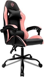 Cadeira Gamer TGT Heron Preta e Rosa | Reclinável 90°-135° | Espuma Moldada | Apoio de Braço Fixo | Base em Aço | Pistão Classe 4 | Até 120kg | TGT-HR-BPK01 - Produto 1 mais recomendado com 4.5 estrelas