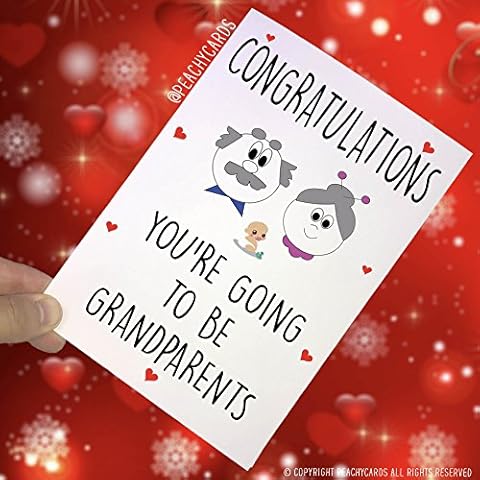 Peachy Antics Congratulations Card Pregnancy Surprise You're Going To Be Grandparents Card For Nana Grandad New Baby New Grandparents Reveal PC181 Cover