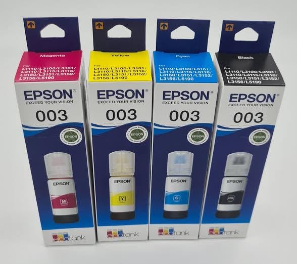 003 Compatible Refill Ink for Epson L3110, L3150, L3115, L3116, L3101, L3210, L3215, L3216, L3250, L1110, L3151, L3152, L3156, L5190 Printer - (70gm x C/M/Y/K) Ink Bottle - 501485 (B0DHPGC1LY) Amazon Price History, Amazon Price Tracker