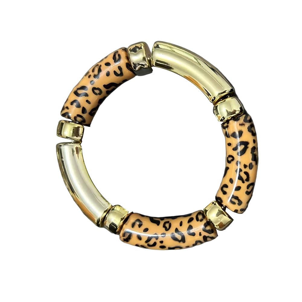 Leopard Bracelet Adjustable Stretch Leopard Bracelets Vintage Cheetah Charm Bracelet for Women Summer Holiday Jewelry Gift 05leopard print