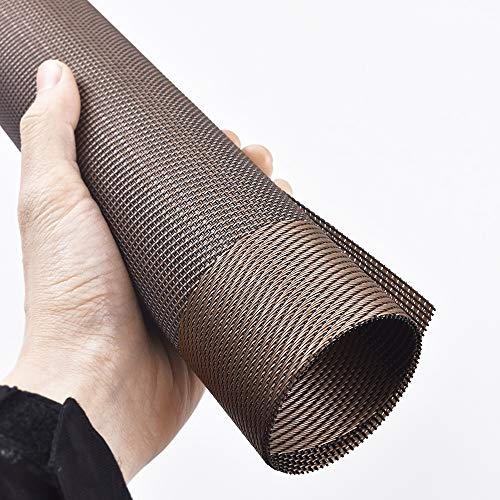 P-Plus International Placemat, Set of 8, Crossweave Vinyl Woven Table Mats, Insulation Washable Table Mats Set (Brown)