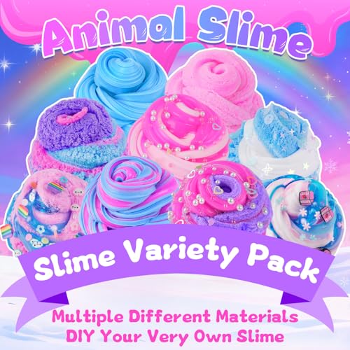 Image of 6 Pack Slimes, Slime for Kids Animal Wonderland, Butter Cloud Slime kit for Girls Ages 8-12, Toys for Girls and Boys, Birthday Halloween Christmas Party Favors for Kids Goodie Bag Stuffers