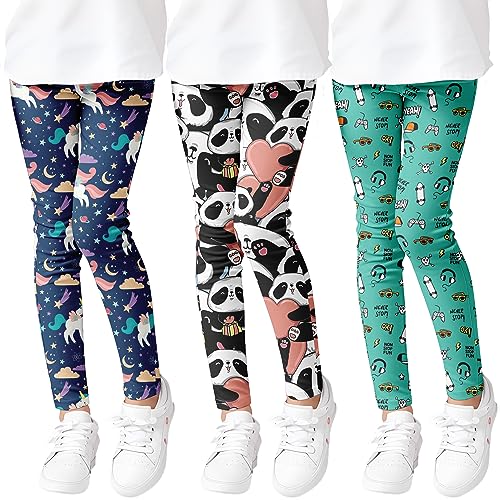 Girls' Leggings High Stretch Tights Outdoor Active Bottoms Toddlers Sports Ankle Trousers 3-10Years