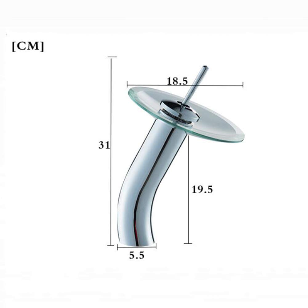 Wasserfall Wasserhahn Bad Waschtischarmaturen - Moderner Messing Einhebel Einloch-Waschbeckenhahn Hoch, Chrom