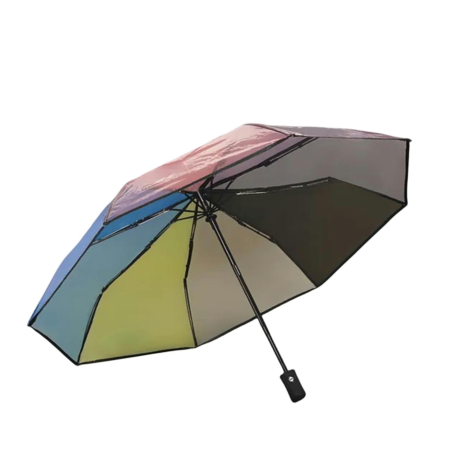 MdybF Ombrello Ombrello Trasparente A 3 Stadi Pieghevole Automatico E Manuale Selezionabile Ombrello-Cuore A-8K