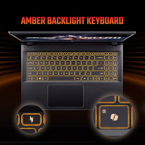 Image of acer Nitro V 15, AMD Ryzen 7-7445HS, NVIDIA GeForce RTX 4050-6 GB, 16GB DDR5, 512GB SSD, FHD IPS, 15.6 inch /39.62cm, 165Hz, Win 11 Home, Obsidian Black, 2.1KG, ANV15-42, Gaming Laptop