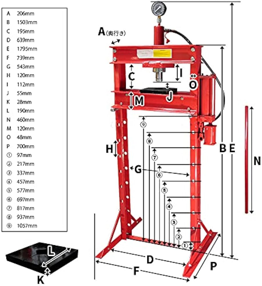 Toolsisland 油圧プレス エアプレス エアー式プレス 20トン 20t 20ton プレス機