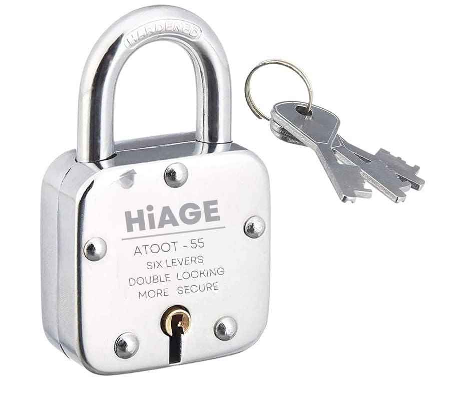 Image of Smart Shophar Brass and Steel Hiage Atoot Padlock 45 MM Silver, Pack of 5 with Keys /Multipurpose Hardened Shackle Padlock for Door, Gate, Shutter and Home /Drill Resistant Body
