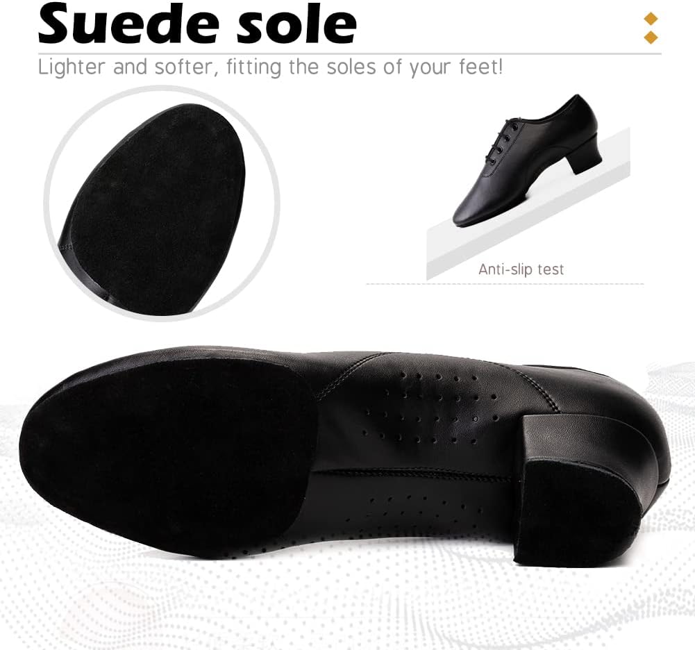 Men's Latin Dance Shoes Lace-up Boys Ballroom Shoes Tango Waltz Salsa Modern Dance Performance Professional Shoes
