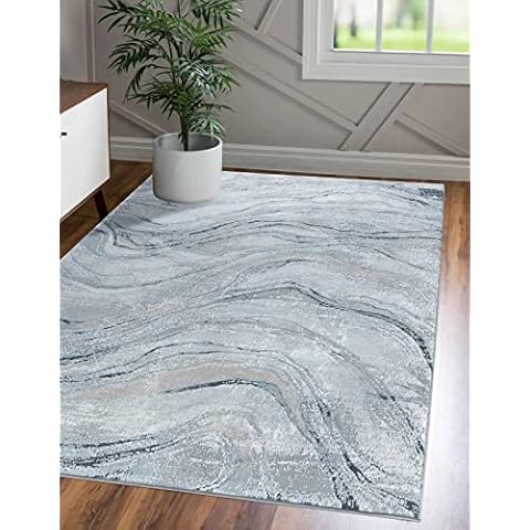 Glory Rugs Modern Abstract Rug 2x3 Door Mat Navy Blue Faded for Living Room Bedroom Home and Office Cover