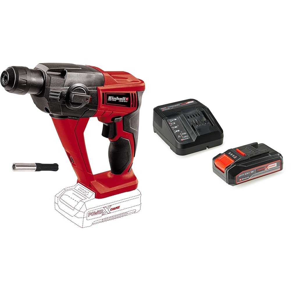 Einhell TE-HD 18 Li - Solo, Akülü Pnömatik Matkap ve Einhell 18V 2,5 Ah PXC Starter Kit (Başlangıç Seti)