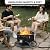 Portable Propane Fire Pit, 24 Inch Smokeless Gas Fire Pit Bowl for Outside, 60,000 BTU Outdoor Firepit with Grill Grate & Lid for Camping, Patio, Yard, Garden