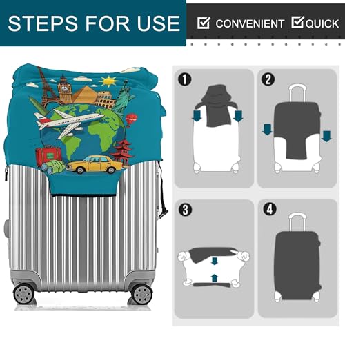 Luggage Covers For Suitcase Tsa Approved,Suitcase Cover Protector Fit 18-20 Inch Luggage,Washable Elastic Stretchy Anti-scratch