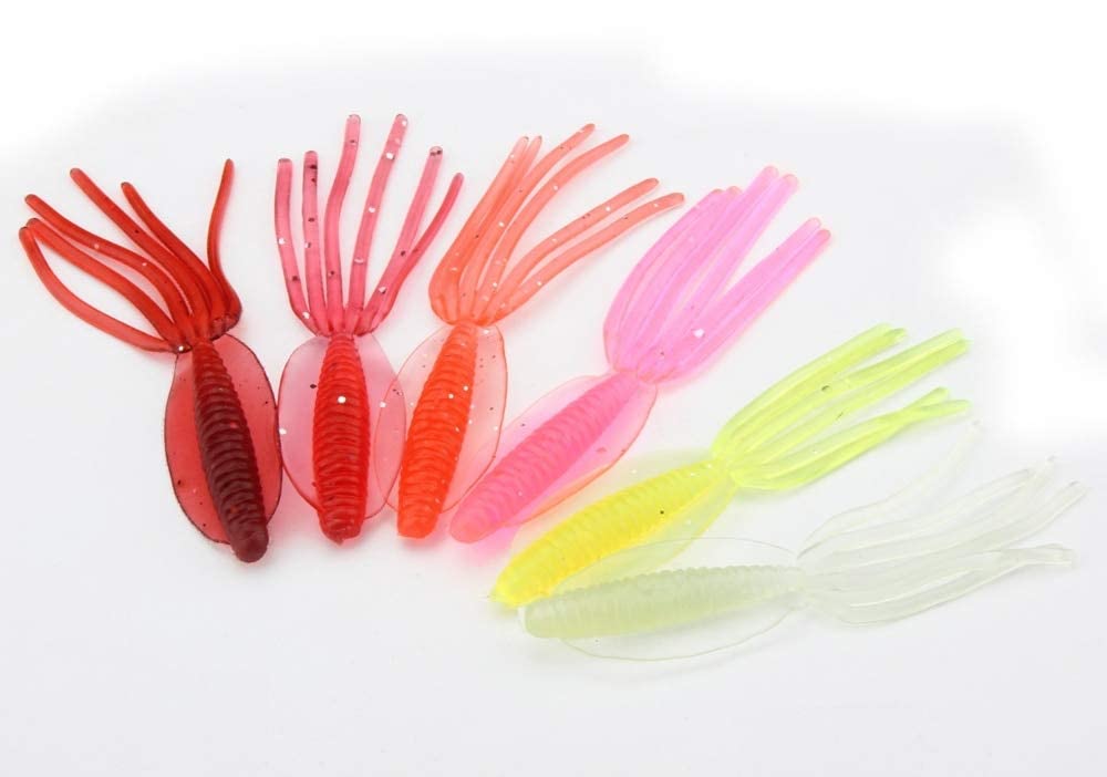 Ubersweet® 100pcs Soft Fishing6cm Soft Worm for Fishing Iscas Artificiais para Fishing Tackle : Pink
