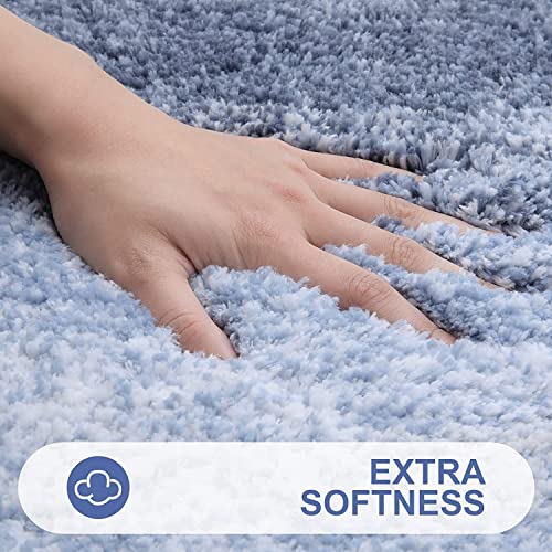 Olanly Luxury Bathroom Rug Mat, Extra Soft And Absorbent Microfiber Bath Rugs, Non-Slip Plush Shaggy Bath Carpet, Machine Wash Dry, Bath Mats For Bathroom Floor, Tub And Shower, 24X16, Blue #TOP1