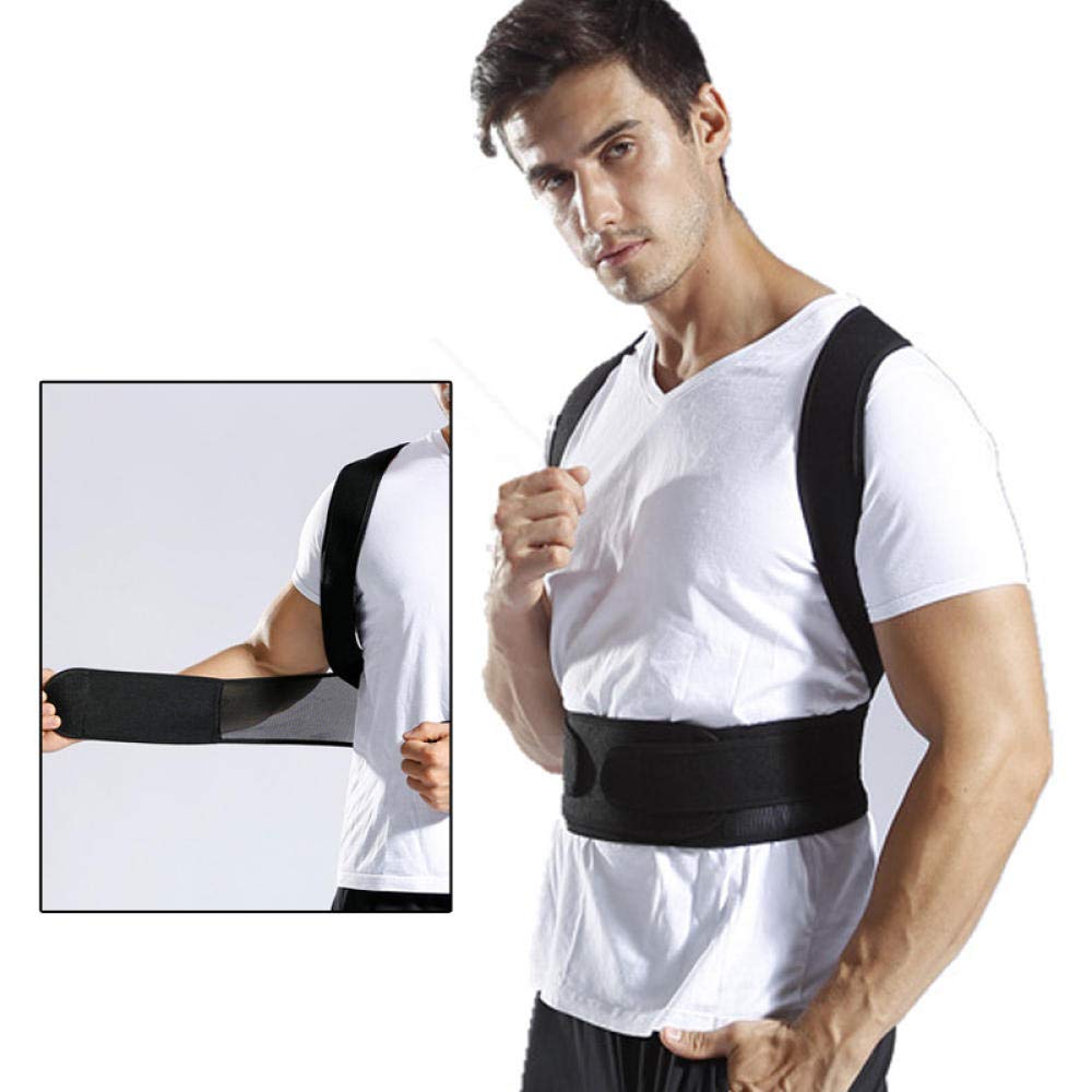 Regulowany pasek na ramię Korektor postawy na plecy Leczenie magnetyczne Pas podtrzymujący lędźwiowy Korektor postawy na ramię-black_extra Large Back Brace Pas podtrzymujący plecy dla mężczyzn