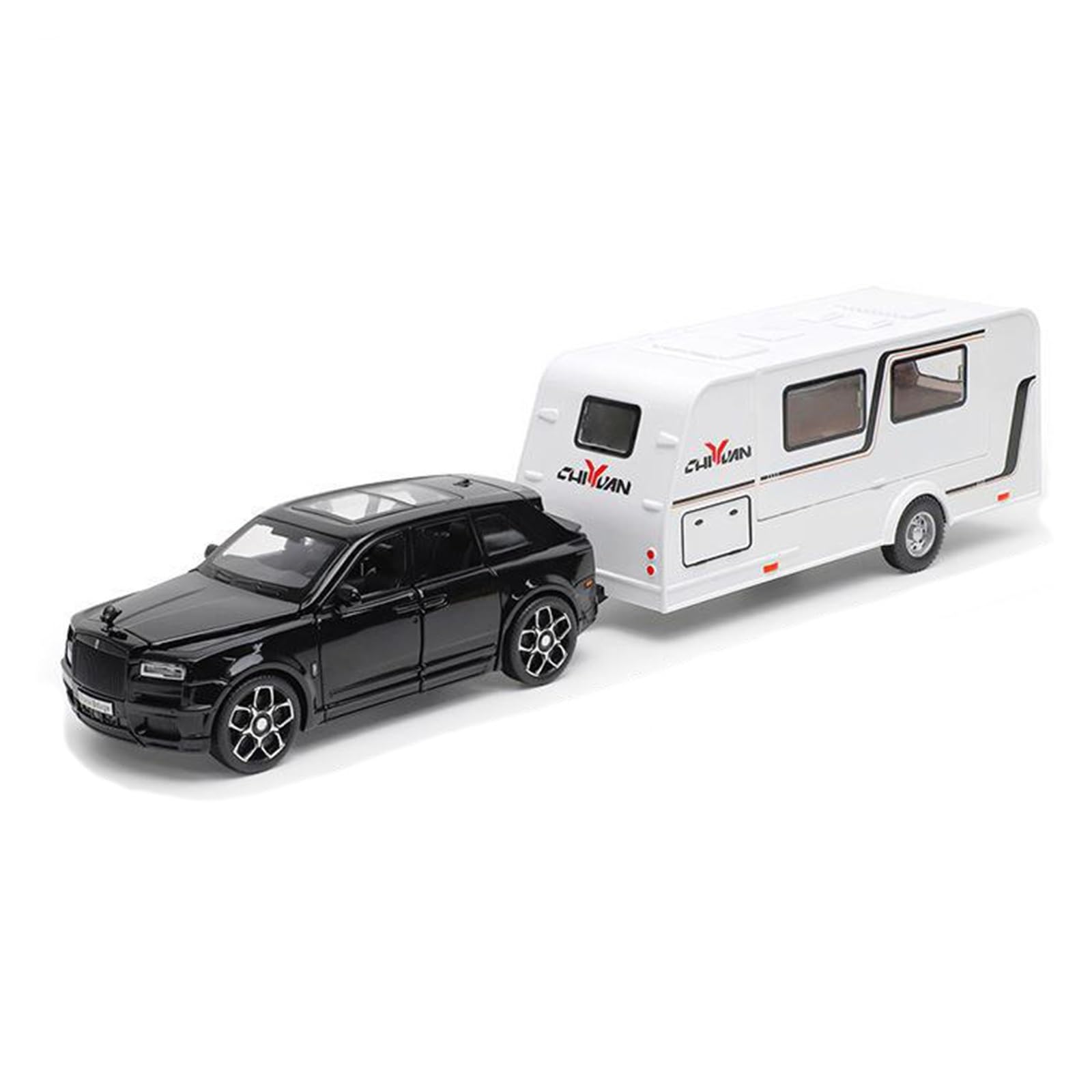 1:32 Per Rimorchio In Lega Pressofusa Modello Di Auto Giocattolo In Metallo Da Collezione Regalo(Black,With box)