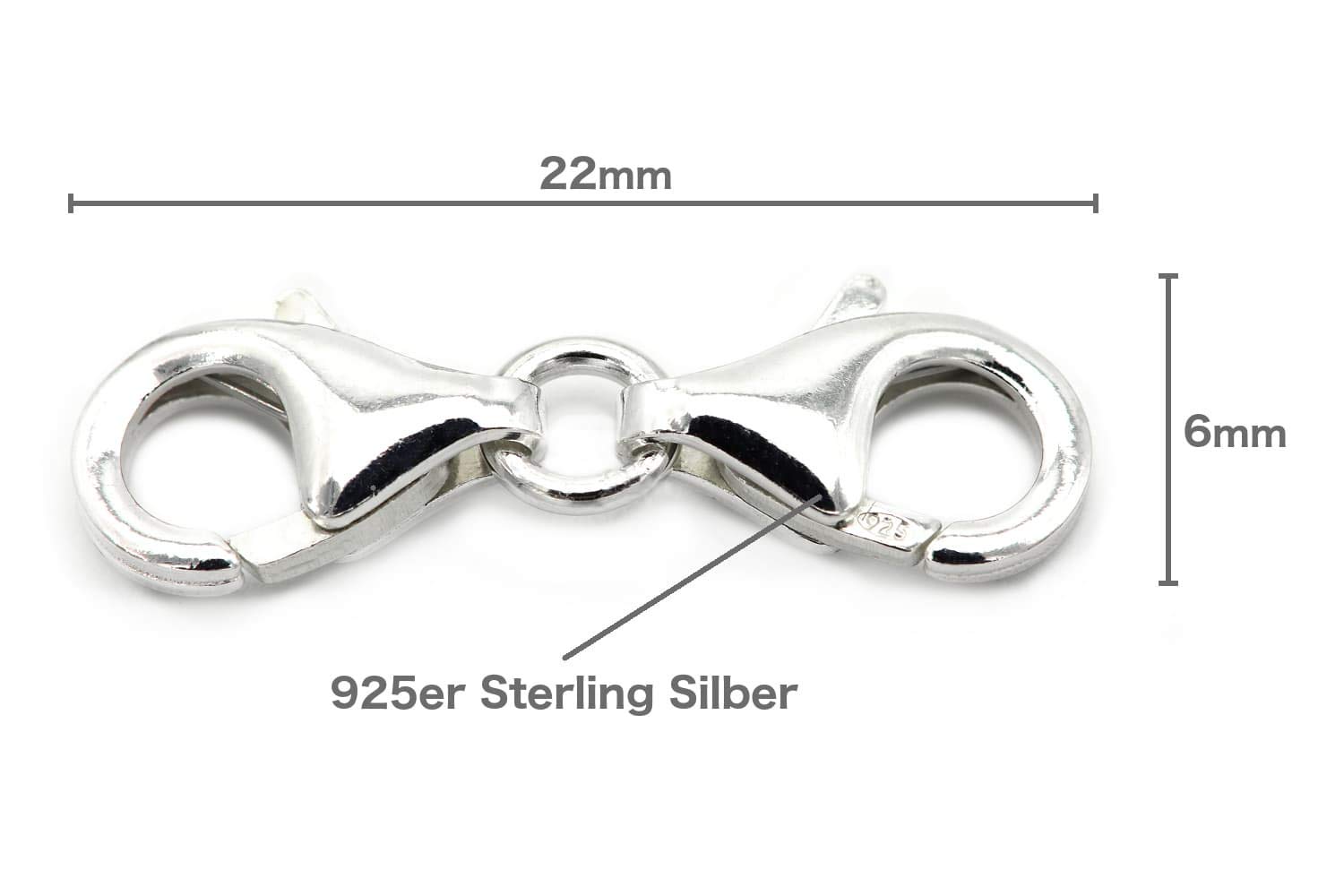 Chiusura Moschettone 10 Mm + Catenina Per Cordone 3 Mm In Acciao Inoss 304 X1