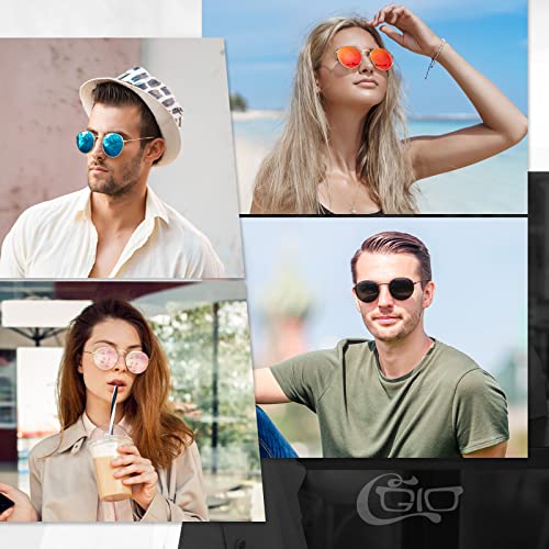 Image of CGID Retro Round Polarized Sunglasses Mens Womens Circle Metal Hippie Shades UV400 Protection E01