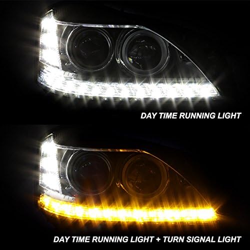 AKKON - For [AFS MODEL ONLY] 07-09 Mercedes Benz W221 S-Class LED DRL + Turn Signal Chrome Clear Projector Headlight