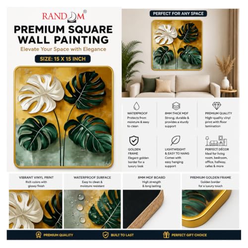 Image of RANDOM Premium Square Wall Painting Set of 2, 38 x 38 cm (Premium painting set of 2)