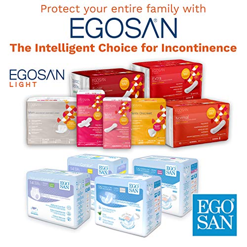 Egosan Extra Anti-Leak Control Feminine Pads for Women, Soft, Super Discreet, Hypoallergenic with Odor Control, Form-Fitting, Case/120 (12 Bags of 10, Length-Long)