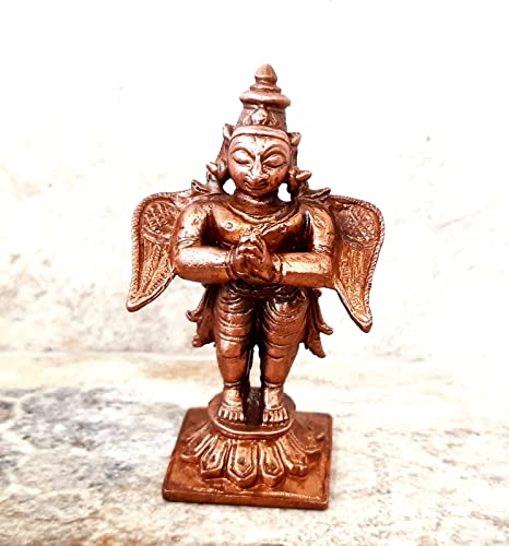 Image of Copper Idols of god Garuda, 3 inches,125 Grams, Patina Antique Finish, Pack of 1 Piece