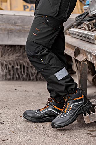 Black Hammer Mens Safety Boots Leather Metal Free Composite Toe Cap Kevlar Work Shoes 88523