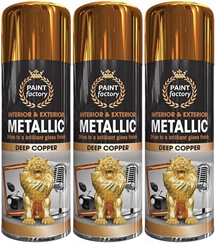 Q&H Metallic Copper Spray Paint for Bright Coating - Interior & Exterior Use Surface Finish - Ideal Paints Metal, Plastic, Wood, Glass & Ceramic - Fast Coverage Brilliant Gloss Home Garage 400ml (1)