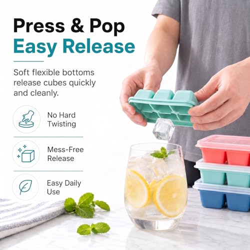 Mini bandejas para cubitos de hielo 3 pack con tapa miniatura 5