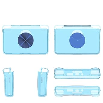 Handheld Game Console TPU Protective Cover for Retroid Pocket Flip 2 Cooling Transparent Case Gamdpad Protection Sleeve Transparent Blue