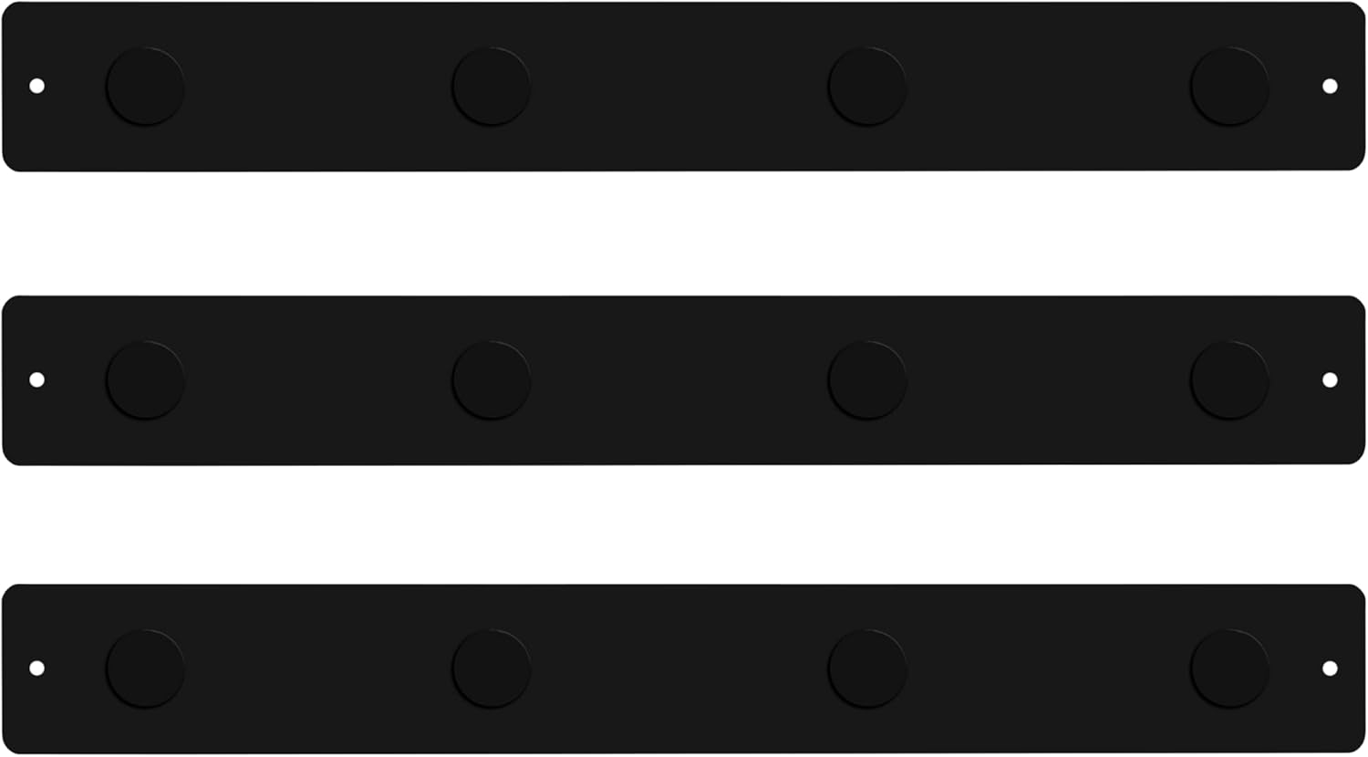 Three by Three Magnetic Strip Bulletin Board Long Wide – 24" x 3" Metal Organizer with Strong Magnets & Wall-Mounting Hardware for Home, Office, or Dorm (3 Pack) Stainless