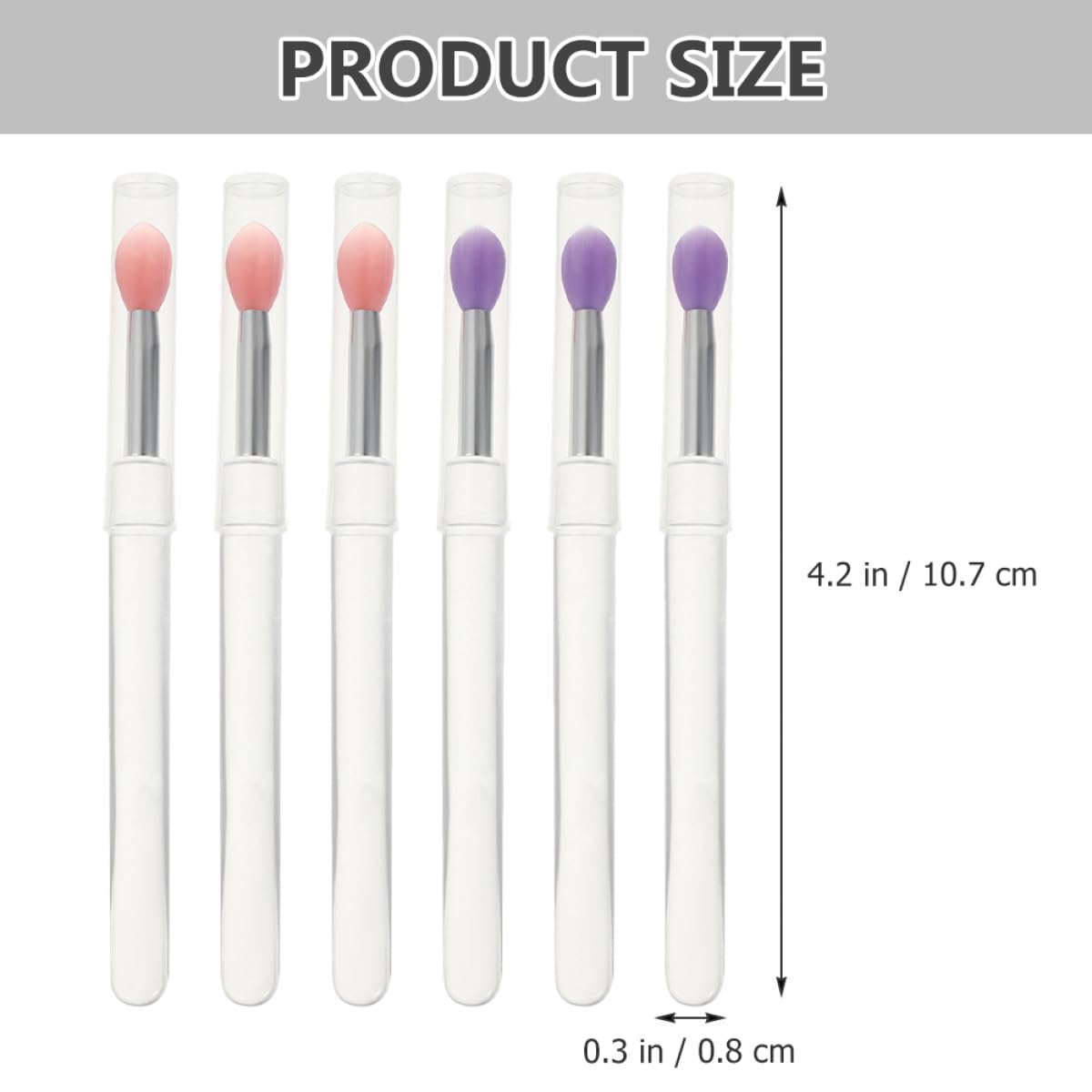 6pcs Silicone Lip Mask and Lip Gloss Applicator Brushes with Caps Portable Balm and Eyeshadow Makeup Tools for Women