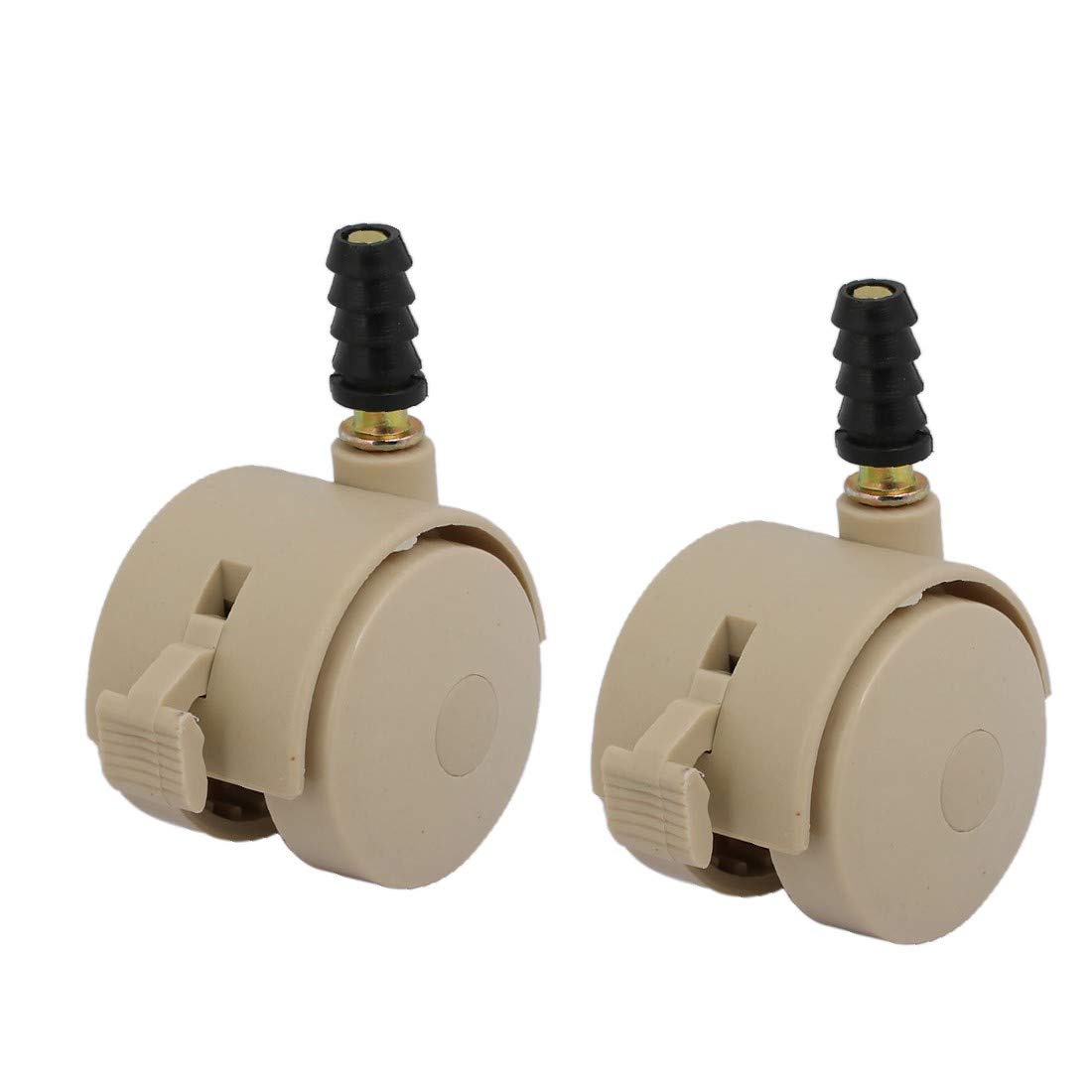 New Lon0167 2pcs 2-inch Featured Dia 6.5mm Stem reliable efficacy Swivel Brake Caster Wheel Ivory for Crib(id:484 1f 67 323)