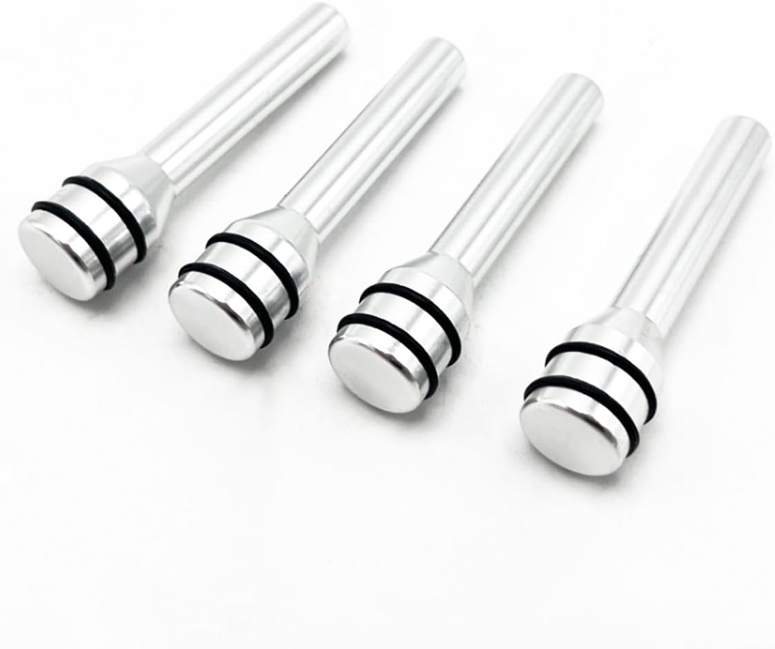 4PCS Car Door Lock Knobs, Zinc Alloy Auto Inner Door Lift Bolt Pin Cover, 1.93" x 0.47" Auto Lock Pull Pins Replacement, Vehicle Front Rear Door Decoration Accessories for Most Cars (Silver)