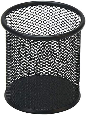 UCRAVO Black Round Mesh Pen Stand, Pencil Holder, Pen Organizer for Desk, Pen Cups, Stationary Storage Stand, Makeup Brush...