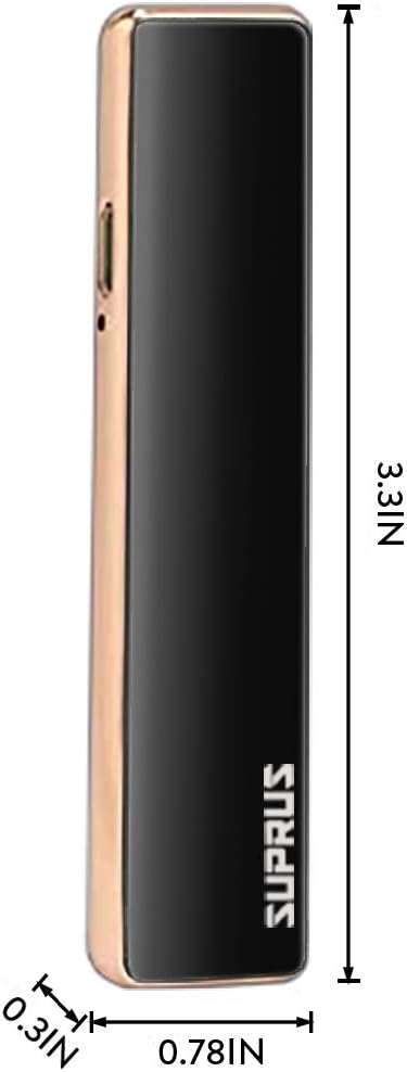 SUPRUS Electric Lighter USB Rechargeable Flameless Windproof Slim Design Extremely Light-Weighted Super Silent with USB Cable